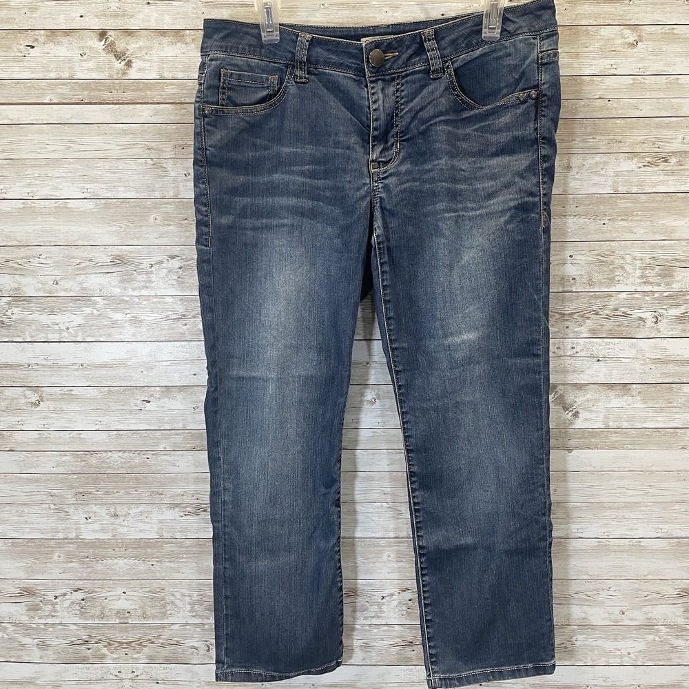 CAbi Womens 6 Jeans #764 Blue Medium Wash Cropped‎ Stretch Cotton Blend